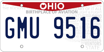 OH license plate GMU9516