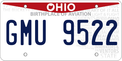 OH license plate GMU9522