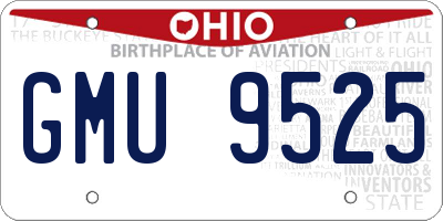 OH license plate GMU9525
