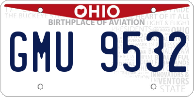 OH license plate GMU9532