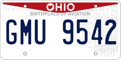 OH license plate GMU9542