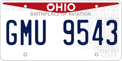 OH license plate GMU9543