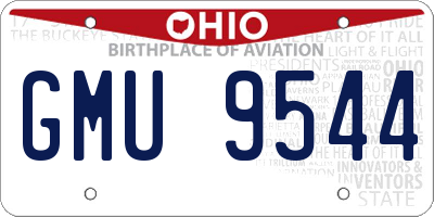 OH license plate GMU9544