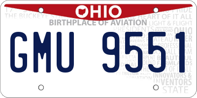 OH license plate GMU9551