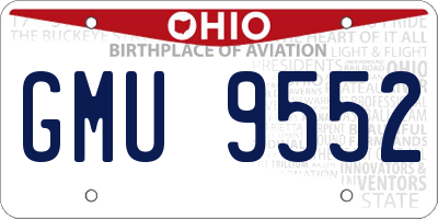 OH license plate GMU9552