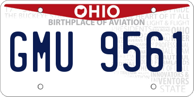 OH license plate GMU9561