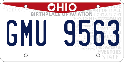 OH license plate GMU9563