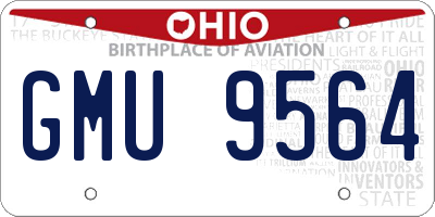 OH license plate GMU9564
