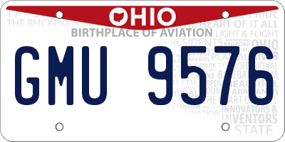 OH license plate GMU9576