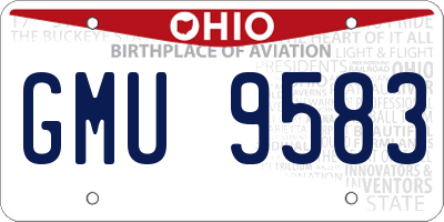 OH license plate GMU9583