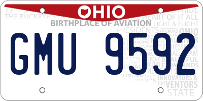 OH license plate GMU9592