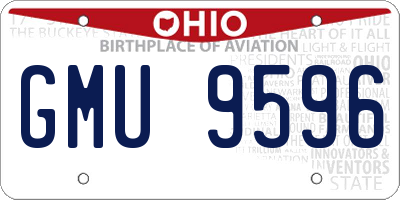 OH license plate GMU9596
