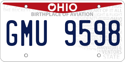 OH license plate GMU9598