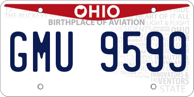 OH license plate GMU9599