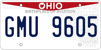 OH license plate GMU9605