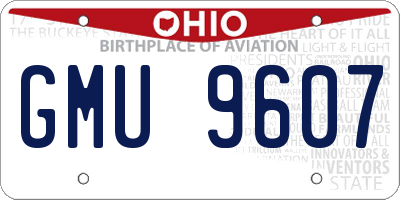 OH license plate GMU9607