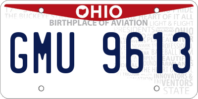 OH license plate GMU9613