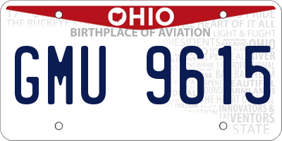 OH license plate GMU9615