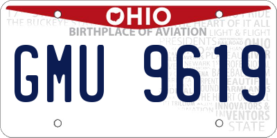 OH license plate GMU9619