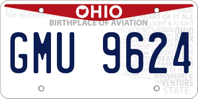 OH license plate GMU9624