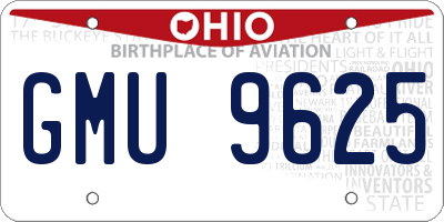 OH license plate GMU9625