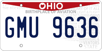 OH license plate GMU9636