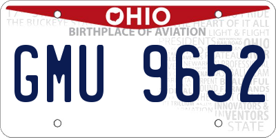 OH license plate GMU9652