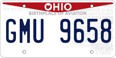 OH license plate GMU9658