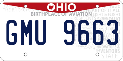 OH license plate GMU9663