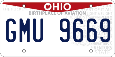 OH license plate GMU9669