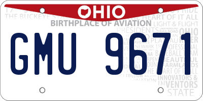 OH license plate GMU9671