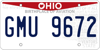 OH license plate GMU9672