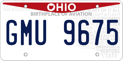 OH license plate GMU9675