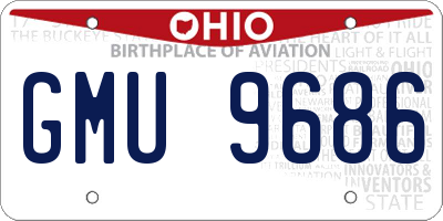 OH license plate GMU9686