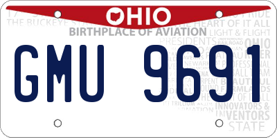 OH license plate GMU9691