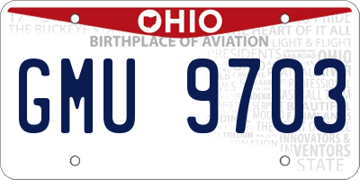 OH license plate GMU9703