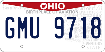OH license plate GMU9718