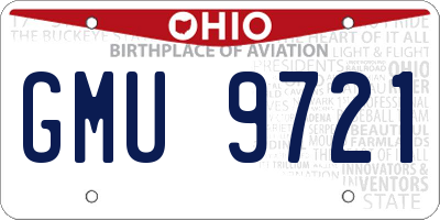 OH license plate GMU9721