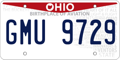 OH license plate GMU9729