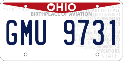 OH license plate GMU9731