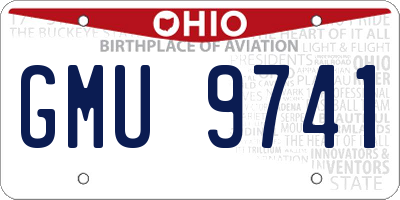 OH license plate GMU9741
