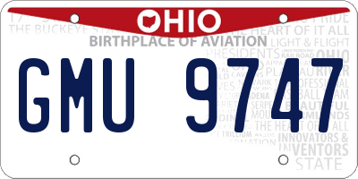 OH license plate GMU9747