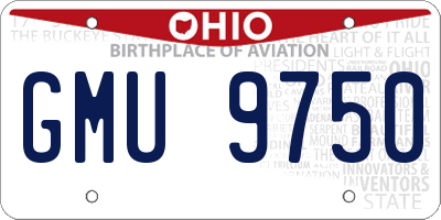 OH license plate GMU9750