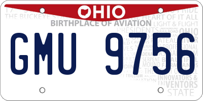 OH license plate GMU9756