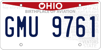OH license plate GMU9761
