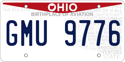 OH license plate GMU9776