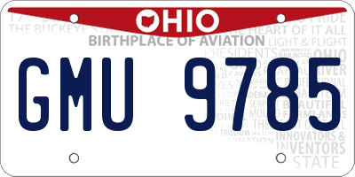 OH license plate GMU9785