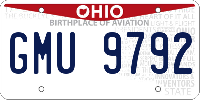 OH license plate GMU9792