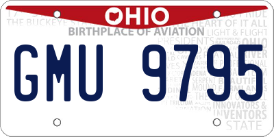 OH license plate GMU9795