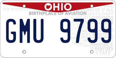 OH license plate GMU9799